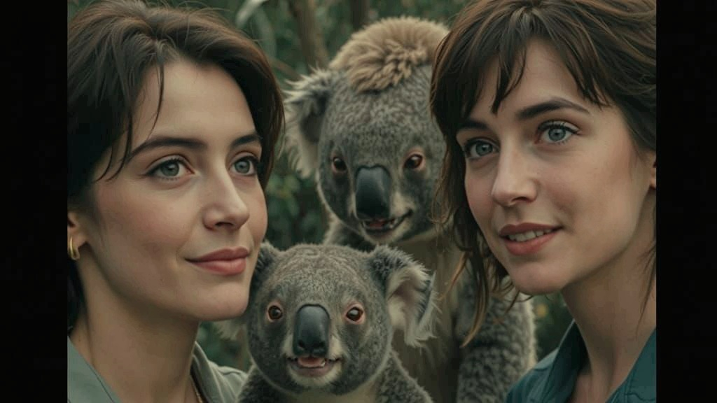 Olive and Enya 90s with the koalas
